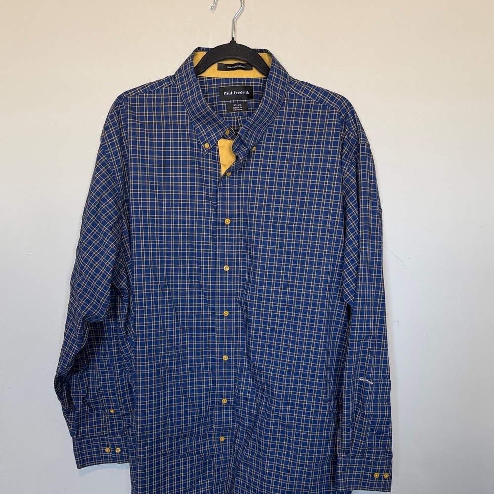 Paul Fredrick Navy Plaid Men's Shirt